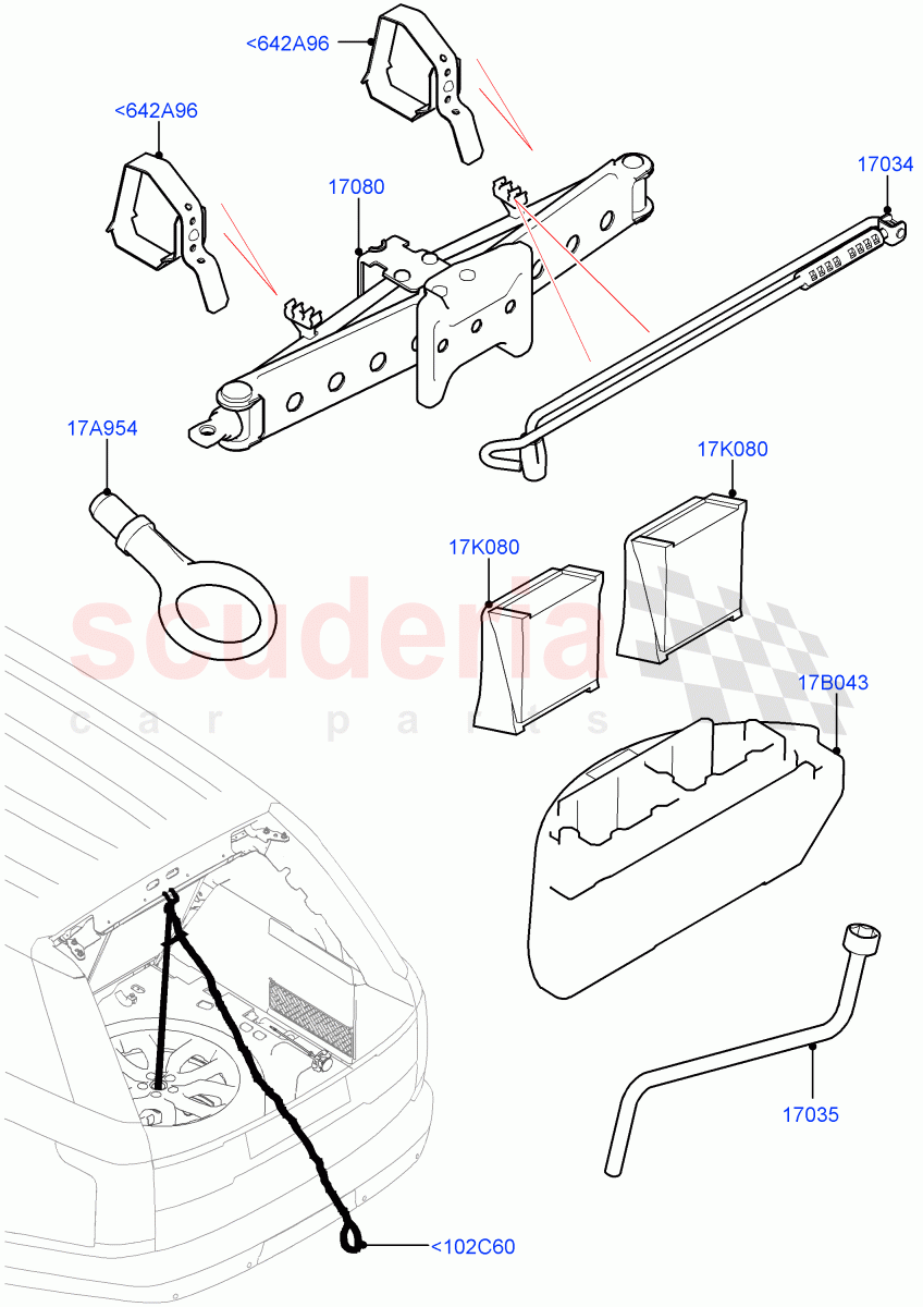 Tools (Less Version Package, Version - Core, Limited Package) of Land Rover Land Rover Range Rover (2012-2021) [3.0 I6 Turbo Petrol AJ20P6]