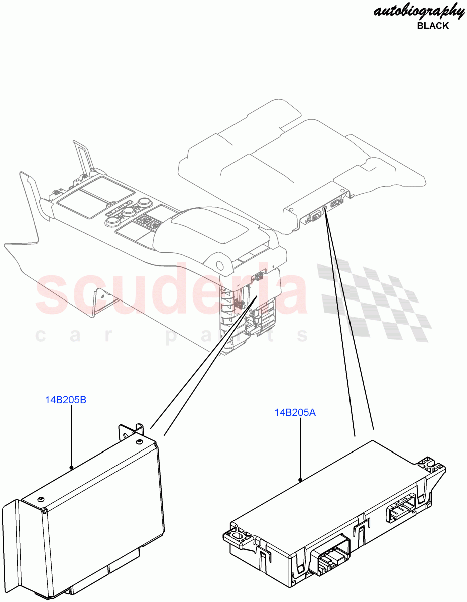 Vehicle Modules And Sensors (Rear Console) (Console Deployable Tables) ((V) FROMEA000001) of Land Rover Land Rover Range Rover (2012-2021) [3.0 Diesel 24V DOHC TC]