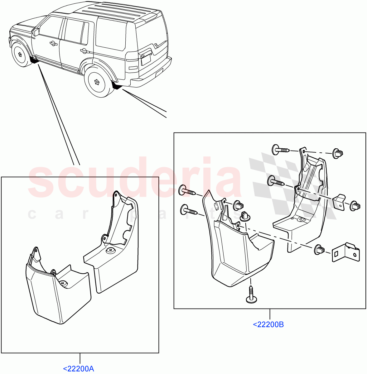 Mudflaps (Front And Rear) ((V) FROMAA000001) of Land Rover Land Rover Discovery 4 (2010-2016) [4.0 Petrol V6]