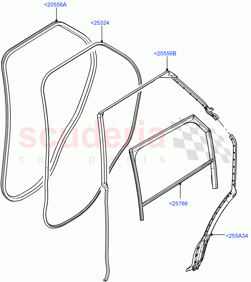 Rear Doors, Hinges & Weatherstrips (Weatherstrips And Seals) of Land Rover Land Rover Range Rover Velar (2017+) [2.0 Turbo Petrol AJ200P]