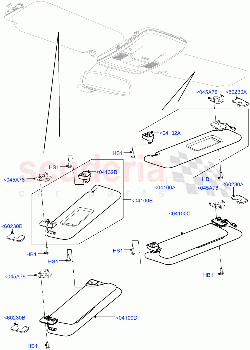 Headlining And Sun Visors (Interior Trim - Morzine) of Land Rover Land Rover Range Rover (2012-2021) [3.0 I6 Turbo Diesel AJ20D6]