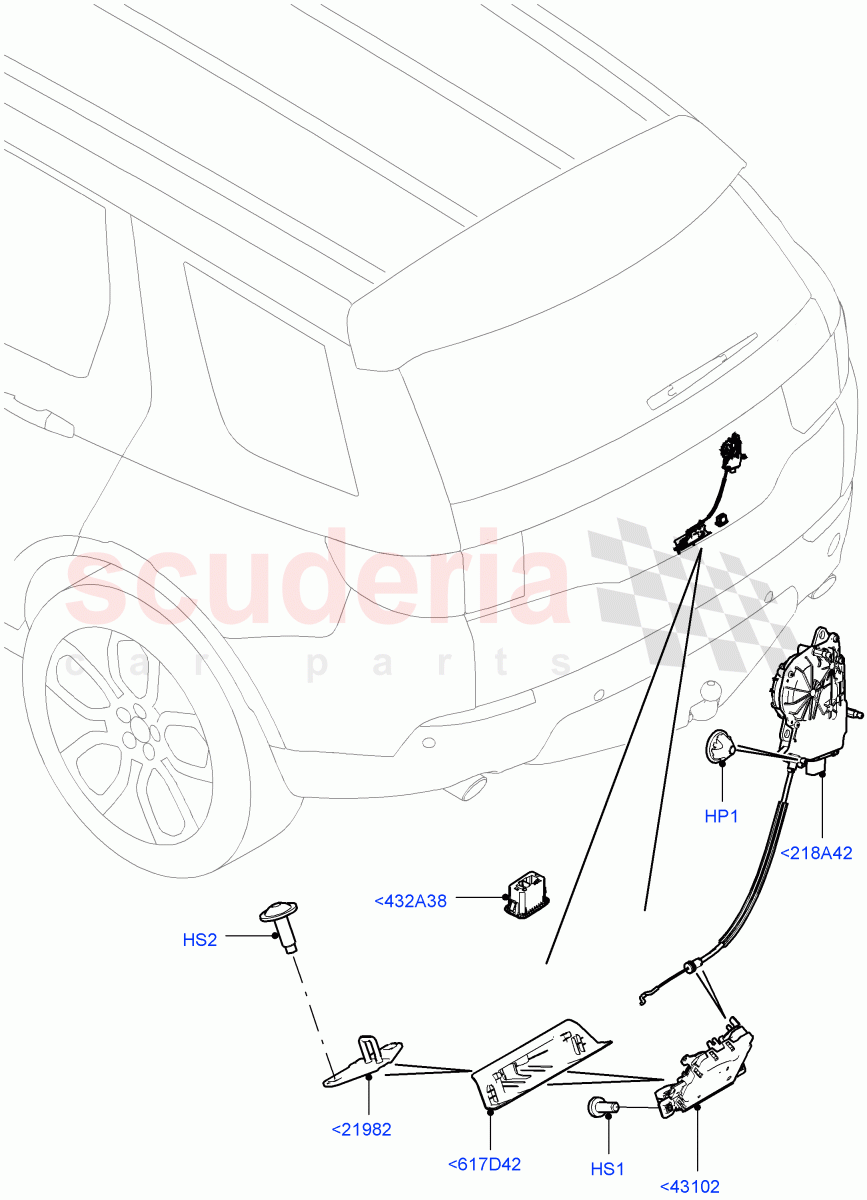 Luggage Compt/Tailgte Lock Controls (Halewood (UK)) of Land Rover Land Rover Discovery Sport (2015+) [1.5 I3 Turbo Petrol AJ20P3]
