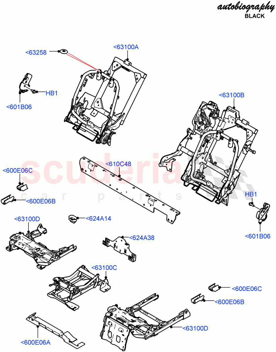 Rear Seat Base (2S AL Leather Diamond, 40/20/40 Super Slouch Rear Seat) ((V) FROMJA000001) of Land Rover Land Rover Range Rover (2012-2021) [5.0 OHC SGDI SC V8 Petrol]