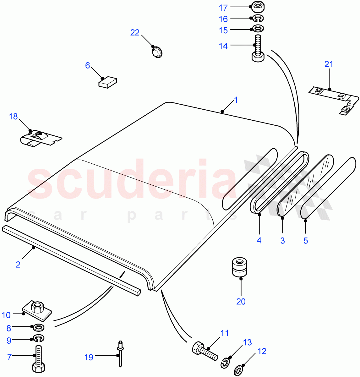 Roof Assembly (Hard Top, 90" Wheelbase, Station Wagon - 3 Door) ((V) FROM7A000001) of Land Rover Land Rover Defender (2007-2016)