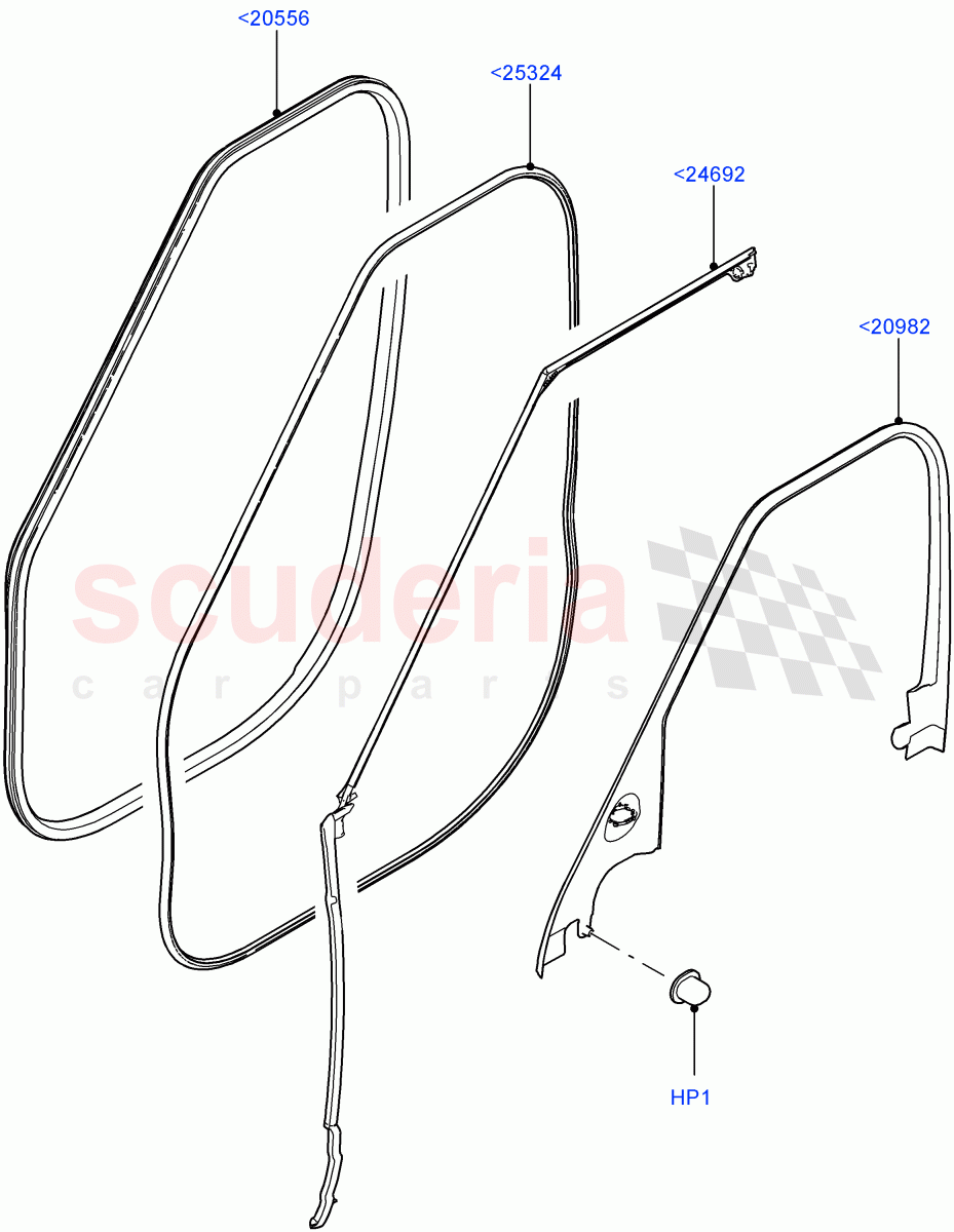Front Doors, Hinges & Weatherstrips (Finisher And Seals) of Land Rover Land Rover Range Rover (2012-2021) [3.0 I6 Turbo Petrol AJ20P6]