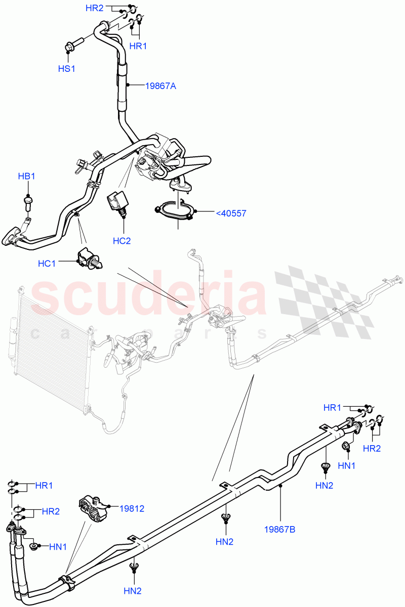 Air Conditioning Condensr/Compressr (Centre And Front) (Air Conditioning Hybrid-Front/Rear, Premium Air Con Hybrid Front/Rear, 2 Zone Air Conditioning - Hybrid) ((V) FROMEA000001, (V) TOHA999999) of Land Rover Land Rover Range Rover Sport (2014+) [5.0 OHC SGDI SC V8 Petrol]