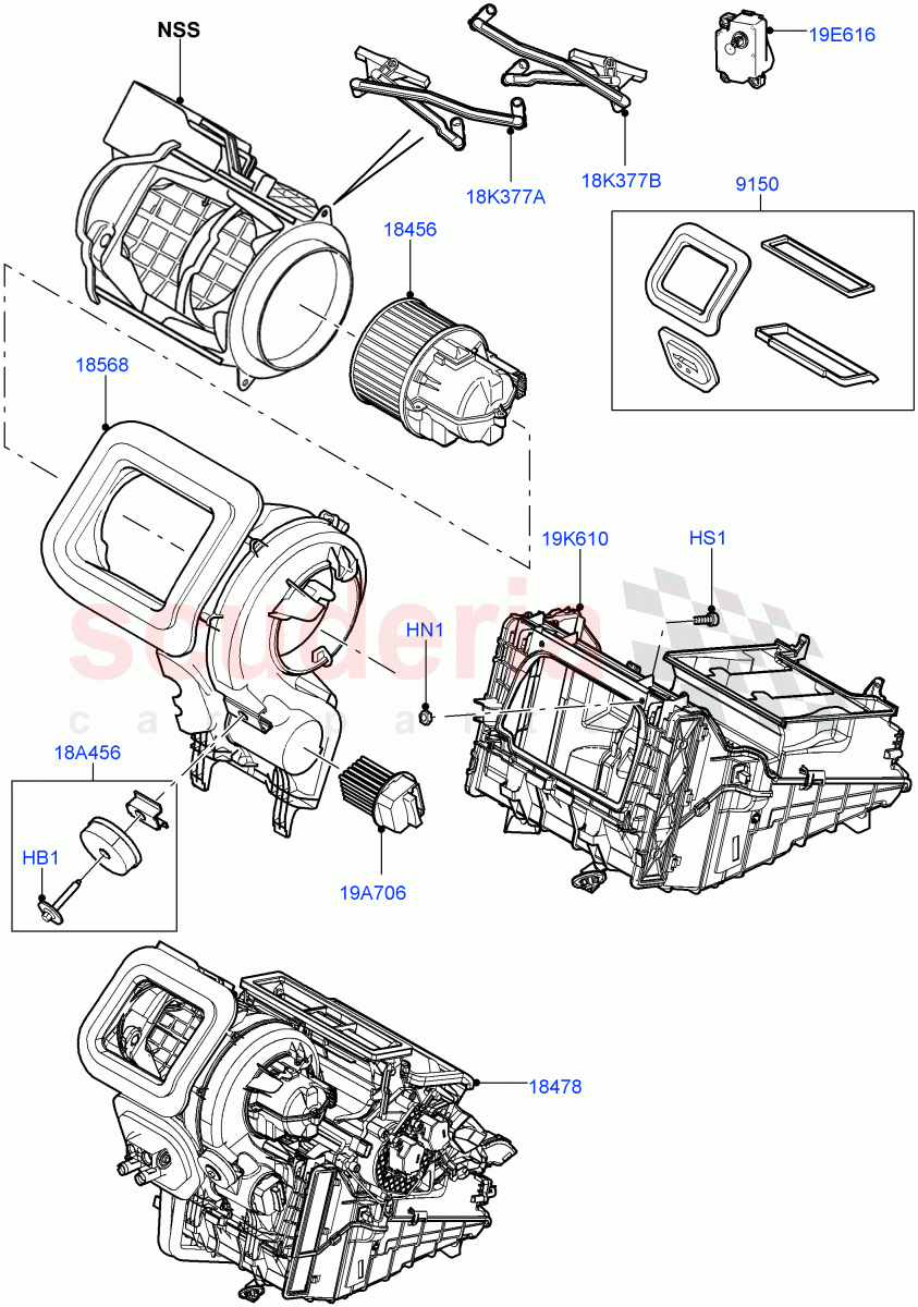Heater/Air Cond.External Components (Main Unit) (Halewood (UK)) ((V) TOKH999999) of Land Rover Land Rover Discovery Sport (2015+) [2.0 Turbo Petrol AJ200P]