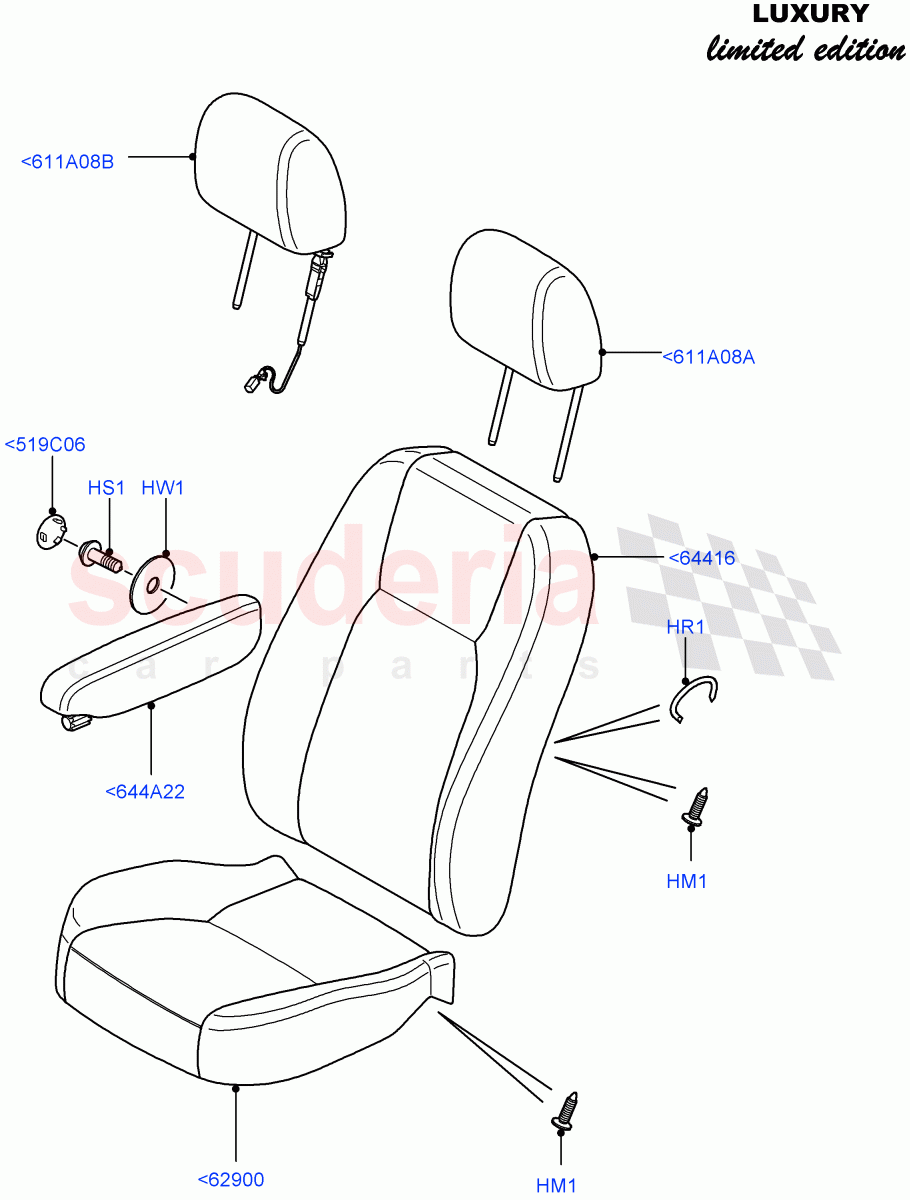 Front Seat Covers ((V) FROMCA000001) of Land Rover Land Rover Discovery 4 (2010-2016) [3.0 DOHC GDI SC V6 Petrol]