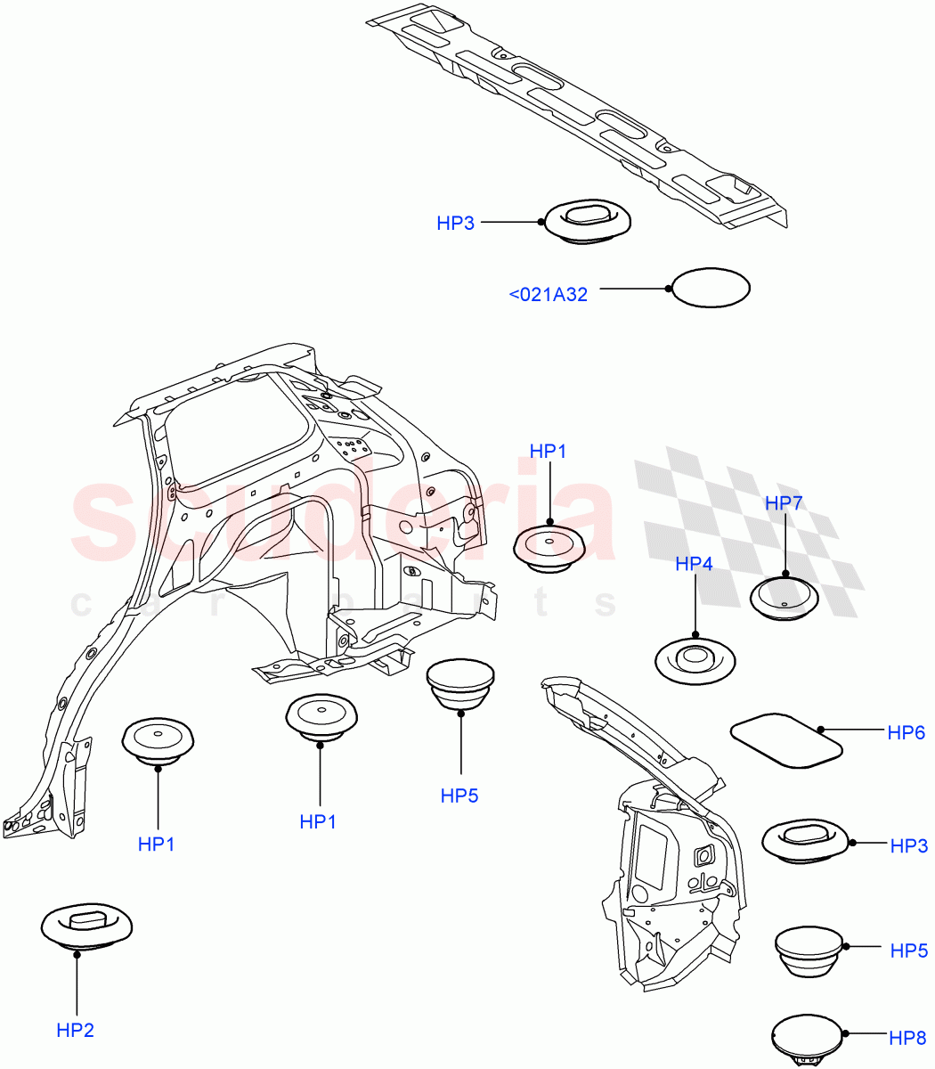 Plugs - Body (Rear) ((V) TO9A999999) of Land Rover Land Rover Range Rover Sport (2005-2009) [2.7 Diesel V6]
