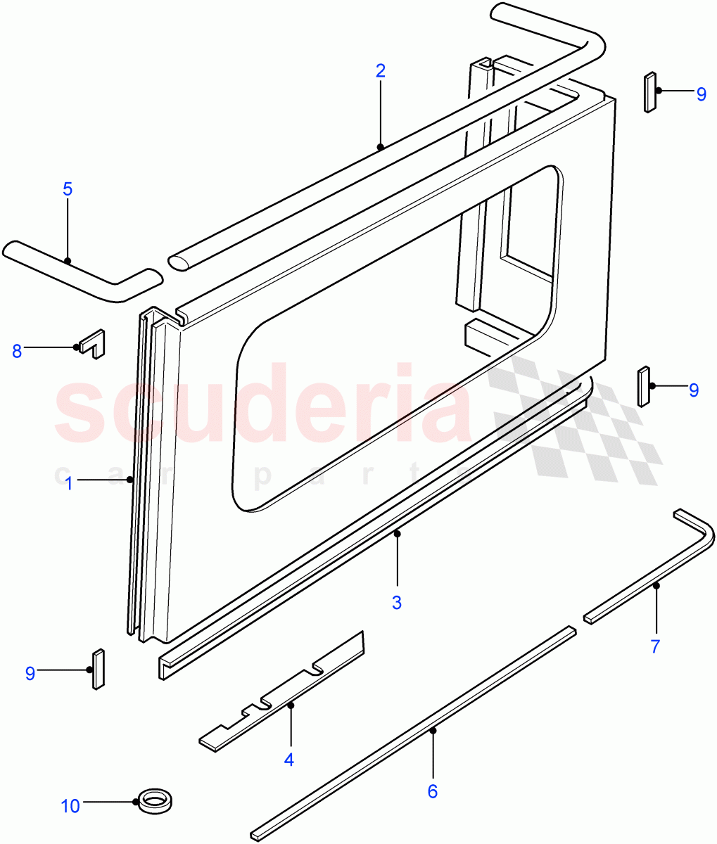 Rear Body Upper (Hard Top, 90" Wheelbase, Station Wagon - 3 Door) ((V) FROM7A000001) of Land Rover Land Rover Defender (2007-2016)