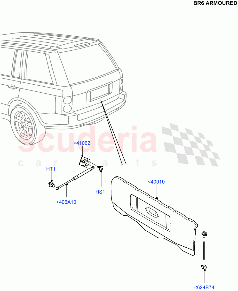 Luggage Compartment Door (With B6 Level Armouring) ((V) FROMAA000001) of Land Rover Land Rover Range Rover (2010-2012) [5.0 OHC SGDI SC V8 Petrol]