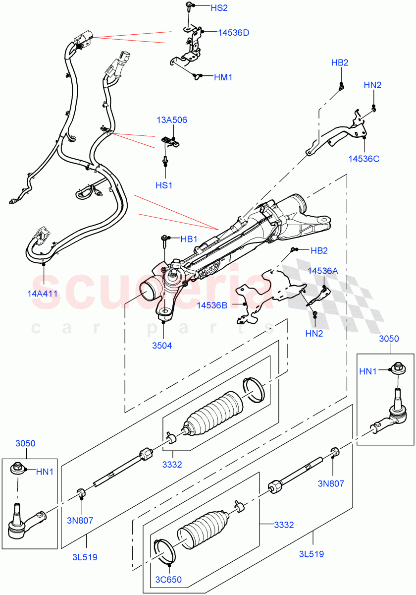 Steering Gear (Front) (LHD) of Land Rover Land Rover Range Rover (2022+) [4.4 V8 Turbo Petrol NC10]