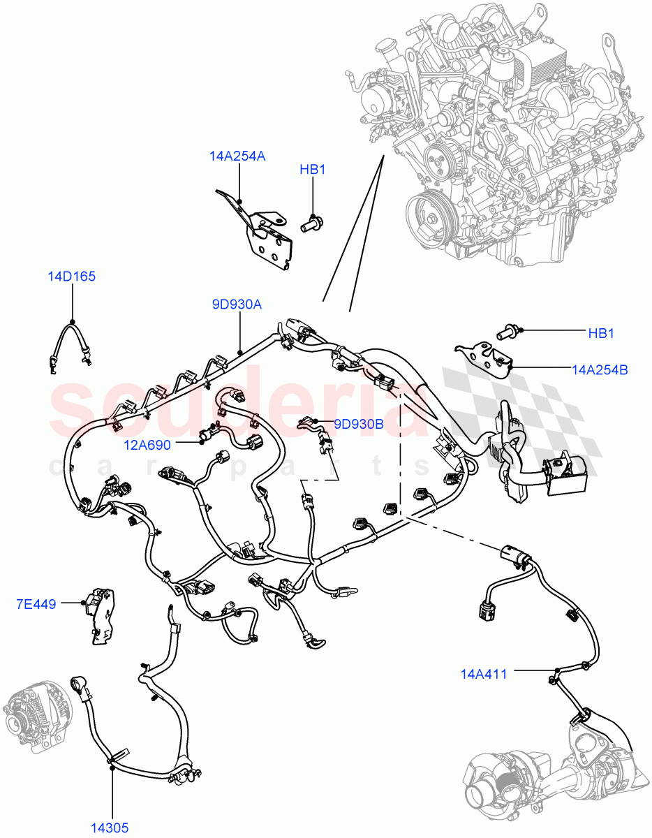 Electrical Wiring - Engine And Dash (4.4L DOHC DITC V8 Diesel) of Land Rover Land Rover Range Rover (2012-2021) [5.0 OHC SGDI NA V8 Petrol]
