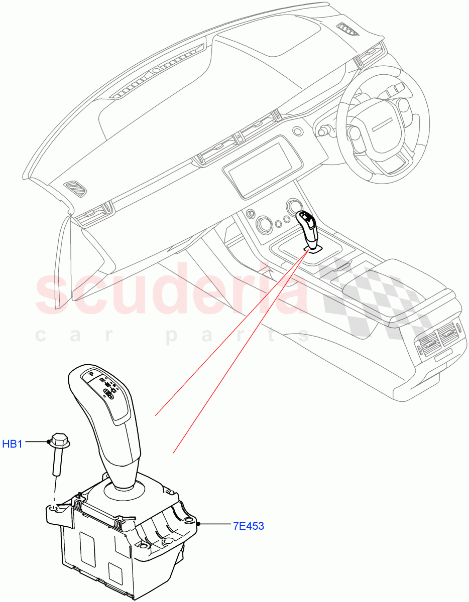 Gear Change-Automatic Transmission (Floor Console) (9 Speed Auto Trans 9HP50, Changsu (China)) ((V) FROMKG006088) of Land Rover Land Rover Range Rover Evoque (2019+) [2.0 Turbo Diesel AJ21D4]