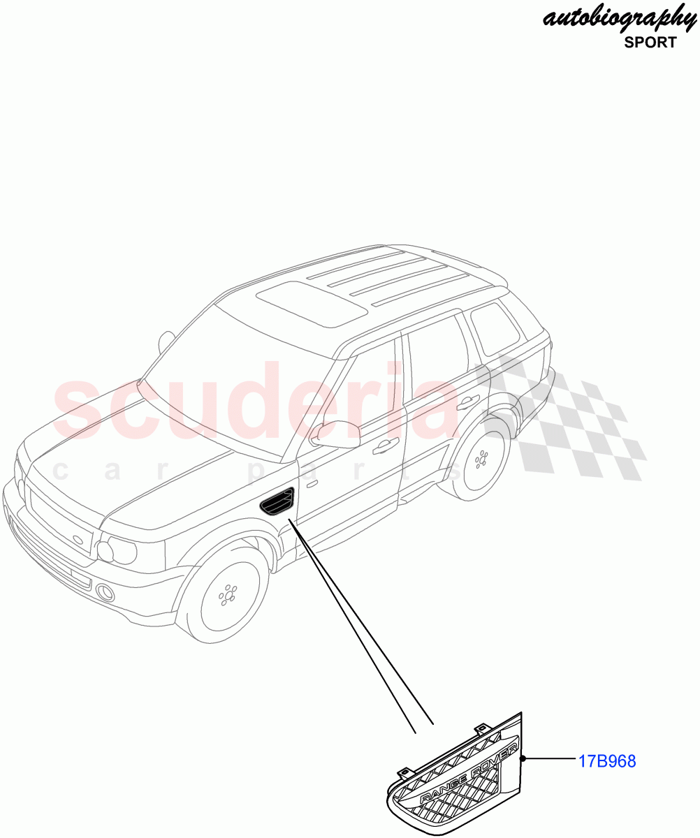 Dash Panel And Front Fenders (Autobiography Sales Badge) ((V) FROMAA000001) of Land Rover Land Rover Range Rover Sport (2010-2013) [5.0 OHC SGDI SC V8 Petrol]