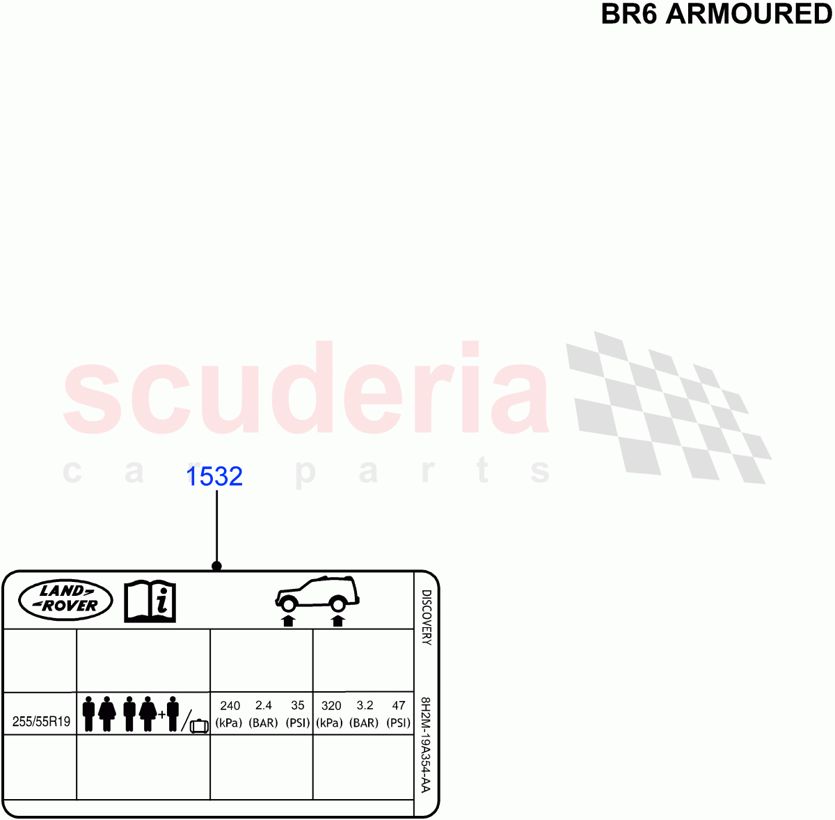 Labels (With B6 Level Armouring) ((V) FROMAA000001) of Land Rover Land Rover Discovery 4 (2010-2016) [4.0 Petrol V6]