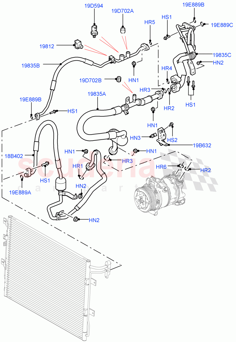 Air Conditioning System (Front) (3.0 V6 Diesel) ((V) FROMAA000001, (V) TODA999999) of Land Rover Land Rover Discovery 4 (2010-2016) [4.0 Petrol V6]
