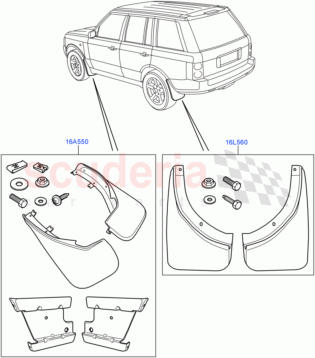 Mudflaps (Accessory) ((V) FROMAA000001) of Land Rover Land Rover Range Rover (2010-2012) [5.0 OHC SGDI SC V8 Petrol]