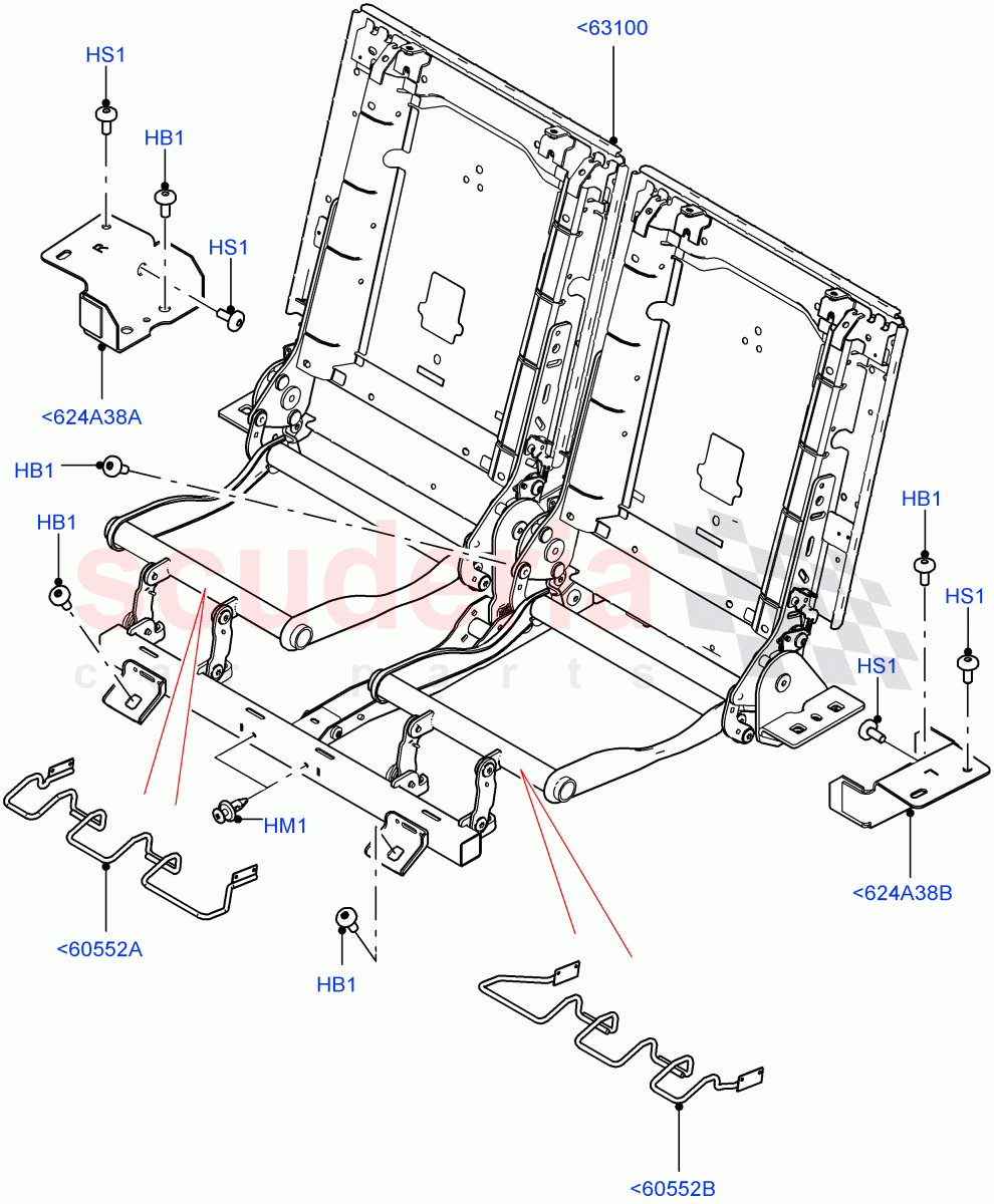 Rear Seat Base (Halewood (UK), Third Row Dual Individual Seat, With 3rd Row Double Seat) of Land Rover Land Rover Discovery Sport (2015+) [2.0 Turbo Petrol GTDI]
