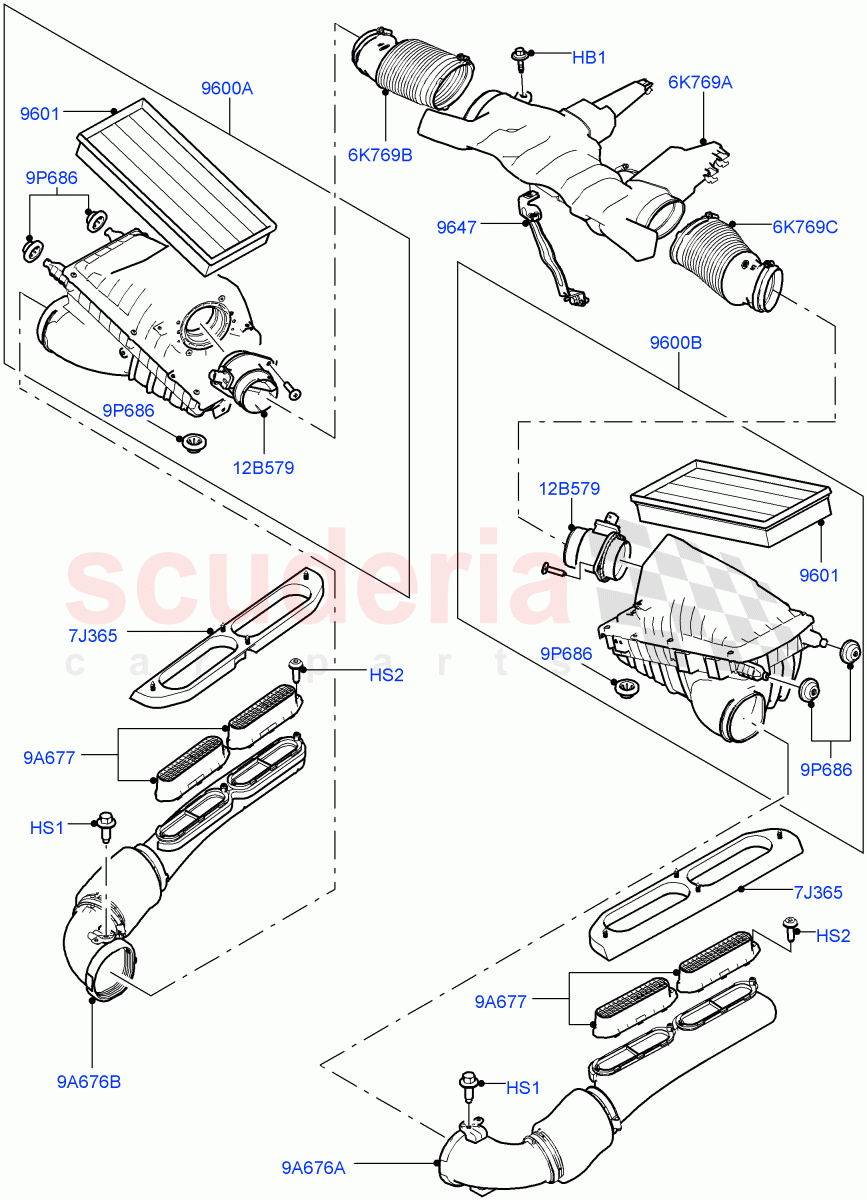 Air Cleaner (3.0L DOHC GDI SC V6 PETROL) of Land Rover Land Rover Range Rover Sport (2014+) [3.0 DOHC GDI SC V6 Petrol]