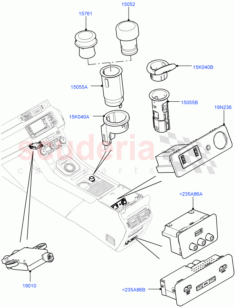 Instrument Panel Related Parts (Halewood (UK)) of Land Rover Land Rover Range Rover Evoque (2012-2018) [2.0 Turbo Diesel]