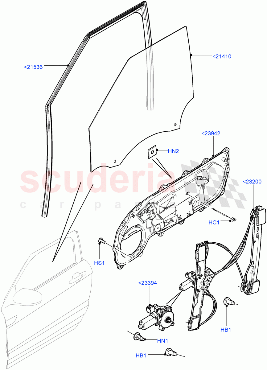 Front Door Glass & Window Controls (Changsu (China)) ((V) FROMEG000001) of Land Rover Land Rover Range Rover Evoque (2012-2018) [2.0 Turbo Diesel]
