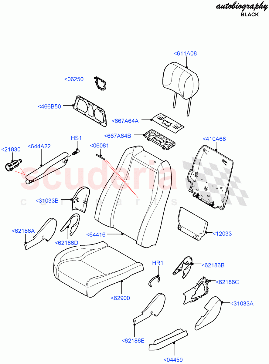 Front Seat Covers (Autobiography Black / SV Autobiography) (2S AL Leather Diamond, Limited Edition Lux Leather) ((V) FROMJA000001) of Land Rover Land Rover Range Rover (2012-2021) [2.0 Turbo Petrol GTDI]