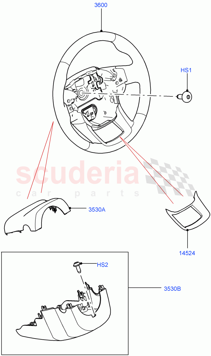 Steering Wheel (Changsu (China)) ((V) TOMG575834) of Land Rover Land Rover Range Rover Evoque (2019+) [2.0 Turbo Diesel]