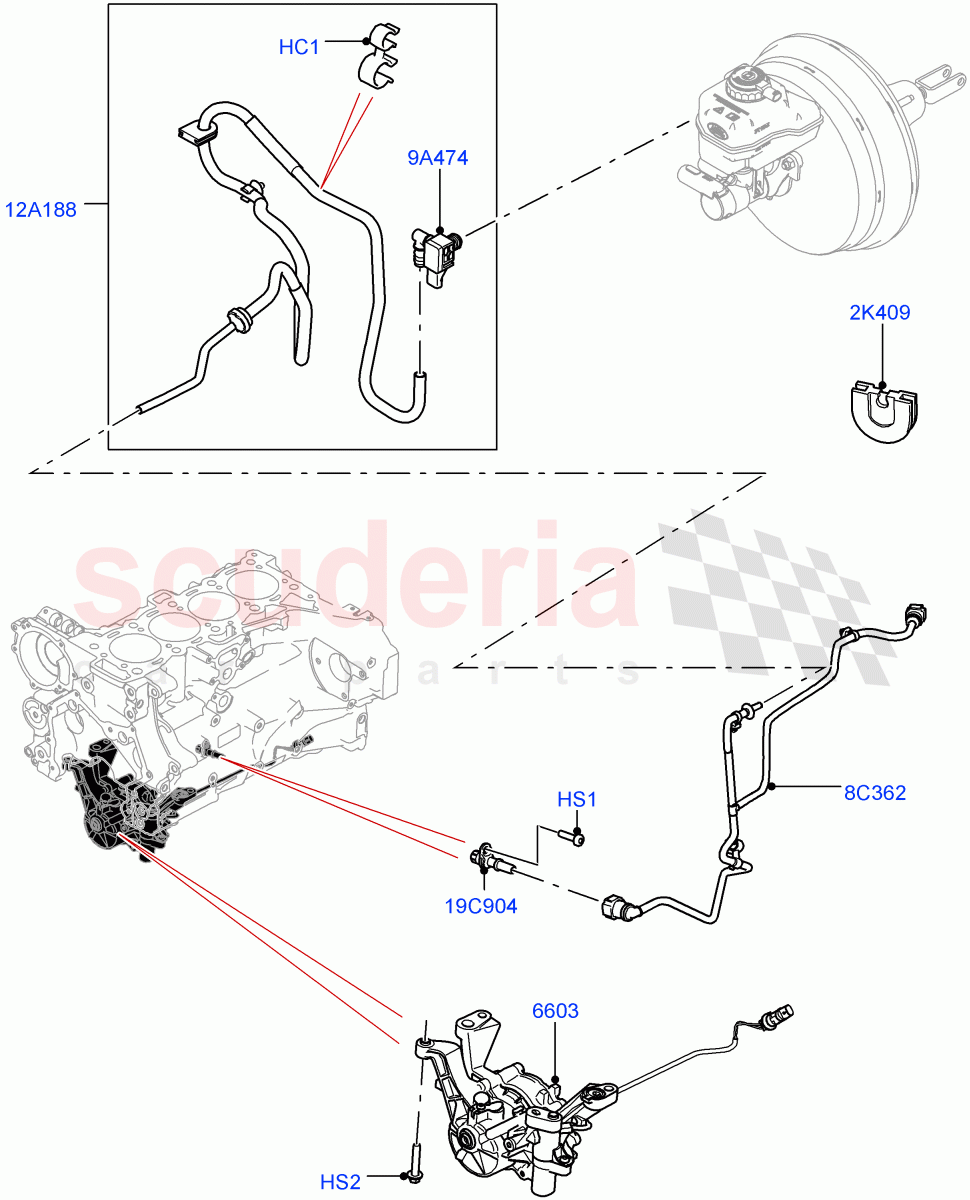 Vacuum Control And Air Injection (Solihull Plant Build) (2.0L I4 DSL MID DOHC AJ200, LHD) ((V) FROMHA000001) of Land Rover Land Rover Discovery 5 (2017+) [2.0 Turbo Diesel]