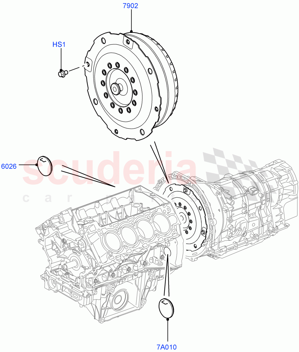 Converter (3.0 V6 Diesel, 6 Speed Auto Transmission ZF 6HP28, 5.0L OHC SGDI SC V8 Petrol - AJ133, 5.0L OHC SGDI NA V8 Petrol - AJ133) ((V) FROMAA000001) of Land Rover Land Rover Discovery 4 (2010-2016) [2.7 Diesel V6]