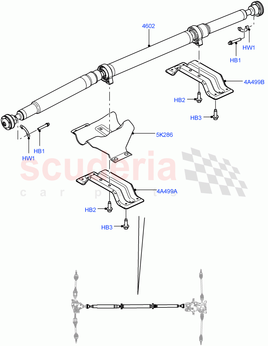 Drive Shaft - Rear Axle Drive (Changsu (China), Dynamic Driveline) ((V) FROMEG000001, (V) TOGG134737) of Land Rover Land Rover Range Rover Evoque (2012-2018) [2.0 Turbo Petrol AJ200P]