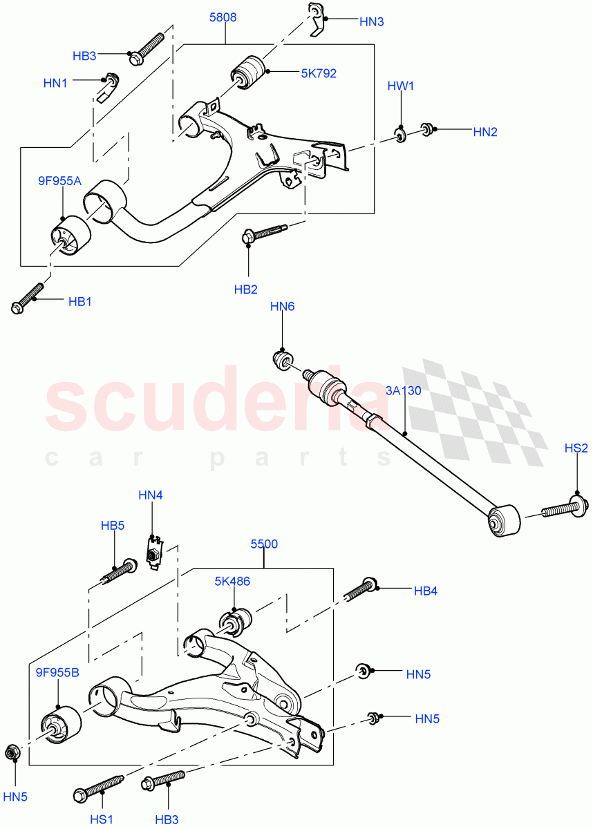 Rear Knuckle And Suspension Arms (Rear Lower And Upper Arms) ((V) FROMAA000001) of Land Rover Land Rover Range Rover Sport (2010-2013) [3.0 Diesel 24V DOHC TC]