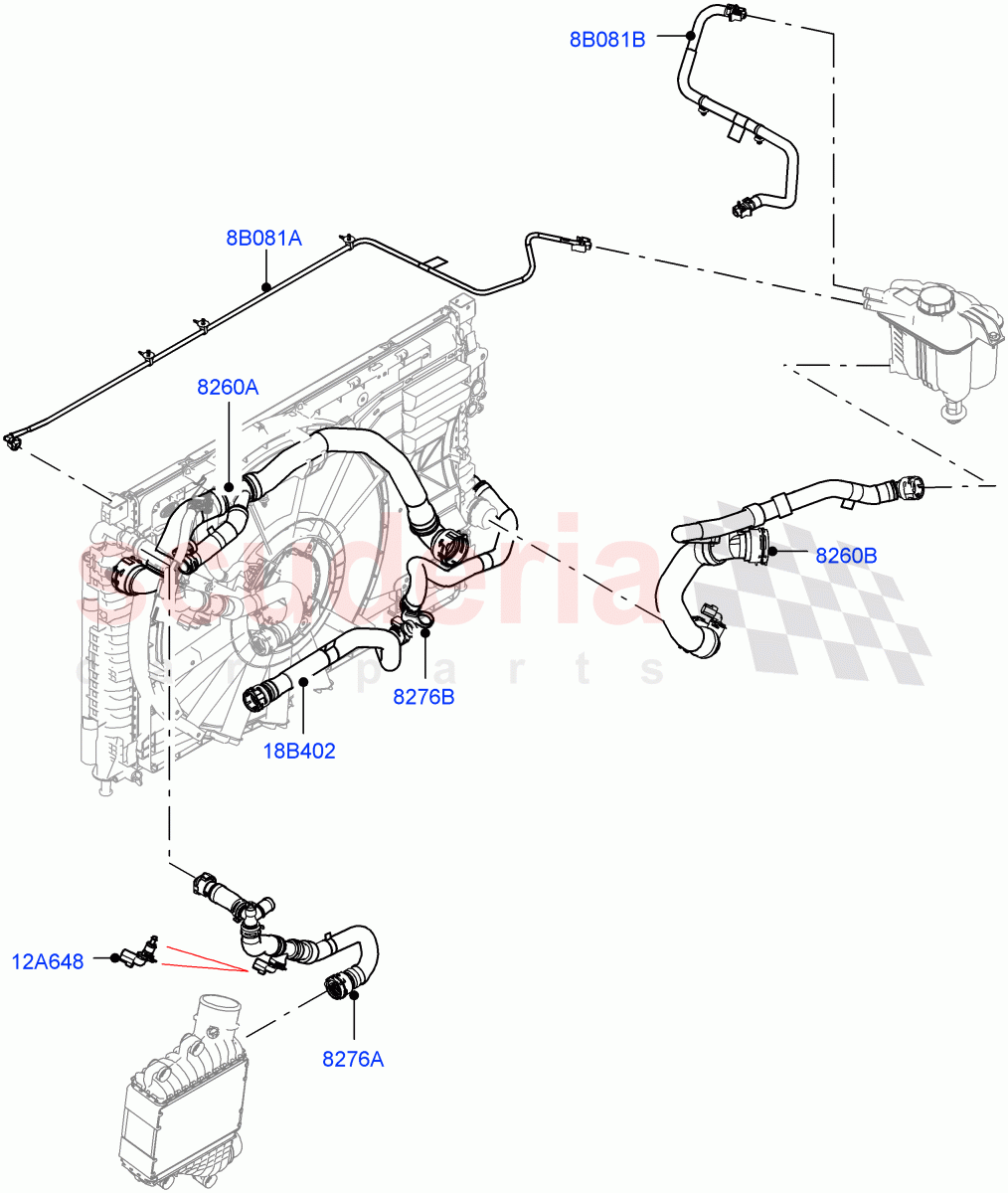 Cooling System Pipes And Hoses (2.0L AJ21D4 Diesel Mid, 6 Speed Manual Trans BG6, Halewood (UK)) ((V) FROMMH000001) of Land Rover Land Rover Range Rover Evoque (2019+) [2.0 Turbo Diesel AJ21D4]