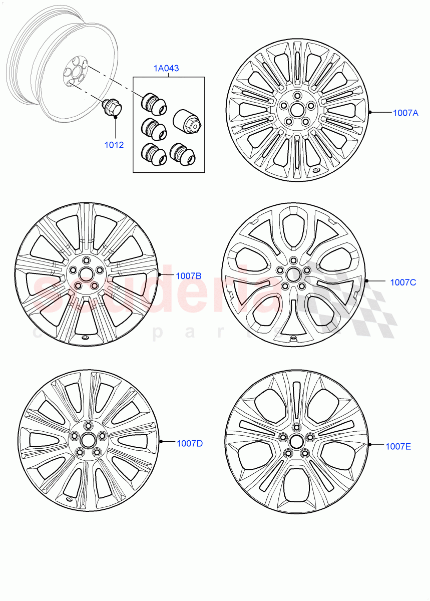 Accessory Wheels (Accessory) (Halewood (UK), Itatiaia (Brazil)) of Land Rover Land Rover Range Rover Evoque (2012-2018) [2.0 Turbo Diesel]