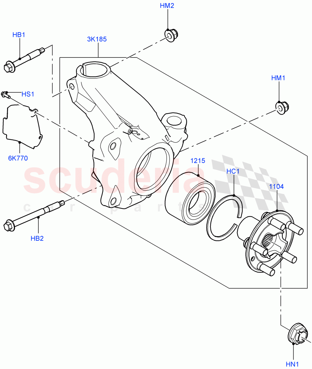 Front Knuckle And Hub (Halewood (UK)) ((V) TOKH999999) of Land Rover Land Rover Discovery Sport (2015+) [2.0 Turbo Petrol GTDI]