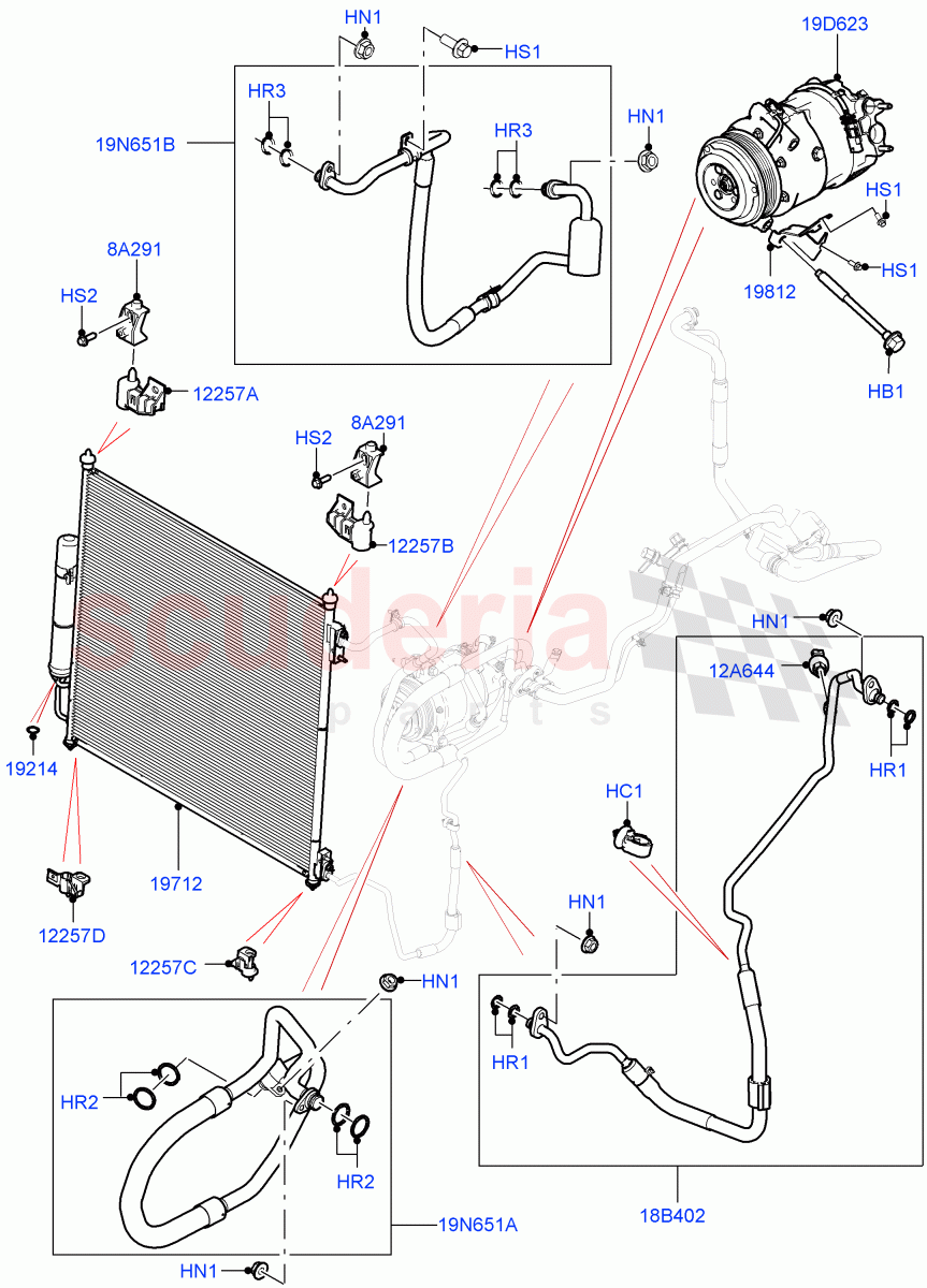 Air Conditioning Condensr/Compressr (Front) (5.0 Petrol AJ133 DOHC CDA) ((V) FROMM2000001) of Land Rover Land Rover Defender (2020+) [5.0 OHC SGDI SC V8 Petrol]