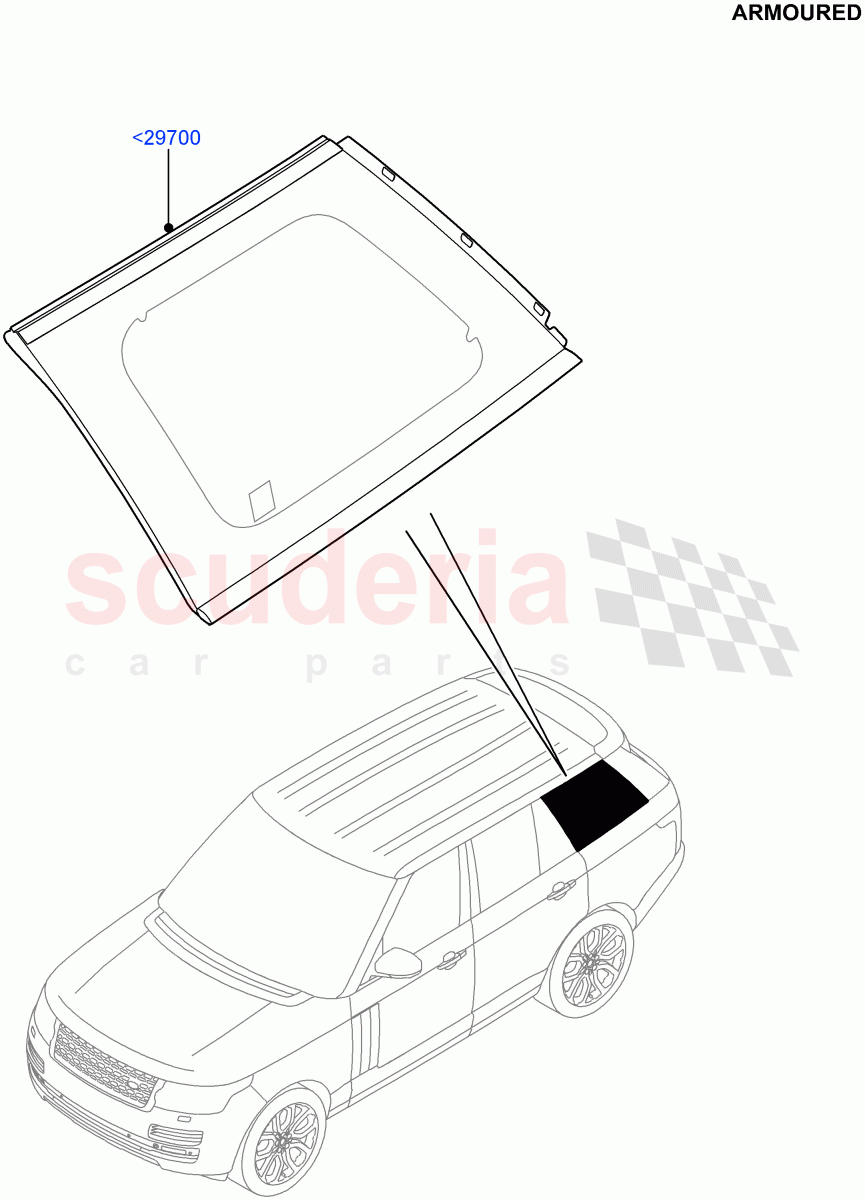 Quarter Windows (Armoured) ((V) FROMEA000001) of Land Rover Land Rover Range Rover (2012-2021) [3.0 Diesel 24V DOHC TC]