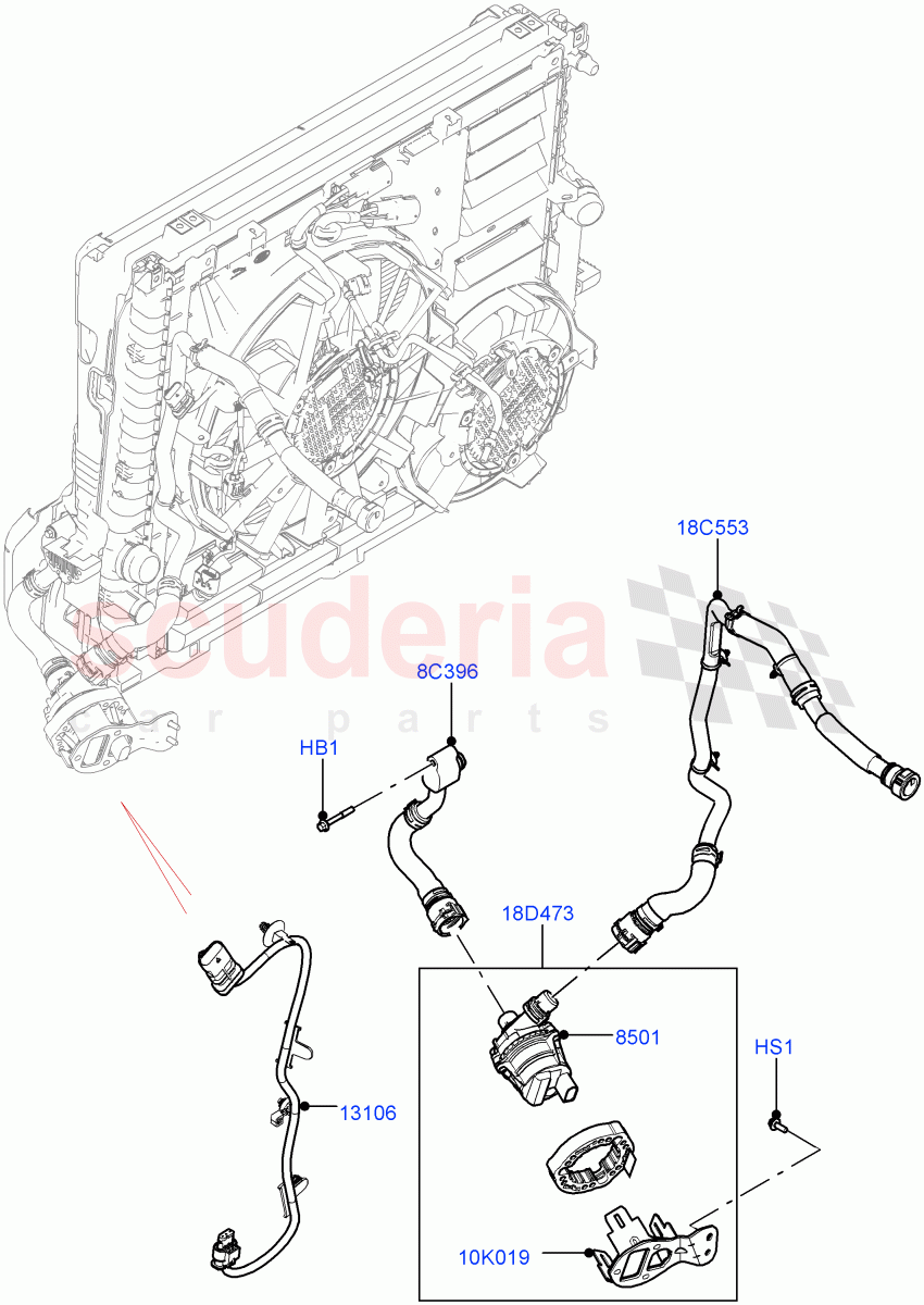 Water Pump (Auxiliary Unit) (3.0L AJ20P6 Petrol High) ((V) FROMMA000001) of Land Rover Land Rover Range Rover Velar (2017+) [3.0 I6 Turbo Petrol AJ20P6]