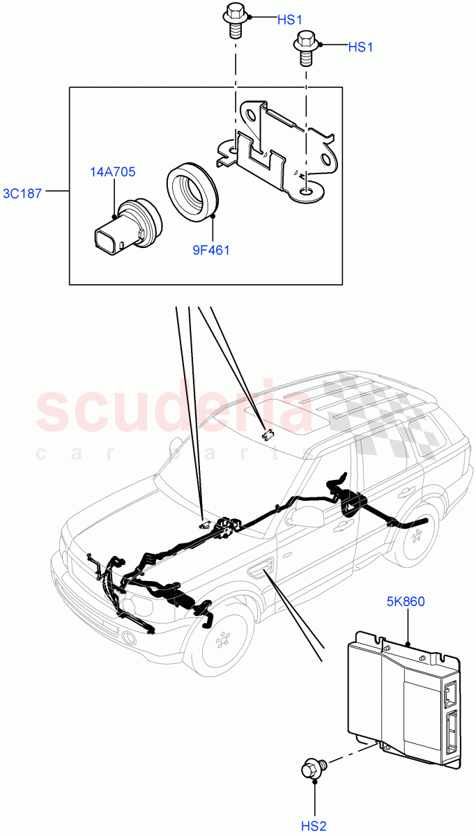 Active Anti-Roll Bar System (Controls/Electrics) (With Roll Stability Control) ((V) TO9A999999) of Land Rover Land Rover Range Rover Sport (2005-2009) [2.7 Diesel V6]