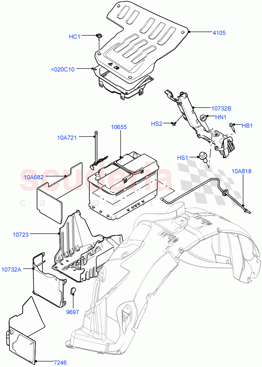Battery And Mountings (Halewood (UK)) of Land Rover Land Rover Range Rover Evoque (2012-2018) [2.2 Single Turbo Diesel]