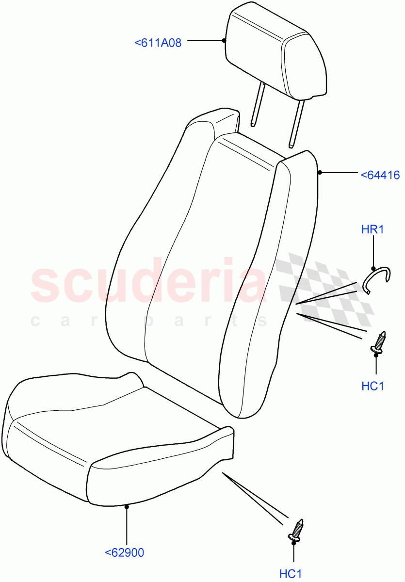 Front Seat Covers (Cloth Seat Fabric) ((V) FROMAA000001) of Land Rover Land Rover Range Rover Sport (2010-2013) [5.0 OHC SGDI SC V8 Petrol]