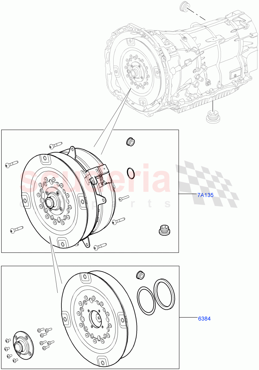 Hybrid Drive Modules (Hybrid Drive) (3.0 V6 D Gen2 Twin Turbo, 8 Speed Auto Trans ZF 8HP70 HEV 4WD, 3.0 V6 Diesel Electric Hybrid Eng, 3.0 V6 D Gen2 Mono Turbo) ((V) FROMFA000001) of Land Rover Land Rover Range Rover (2012-2021) [2.0 Turbo Petrol GTDI]