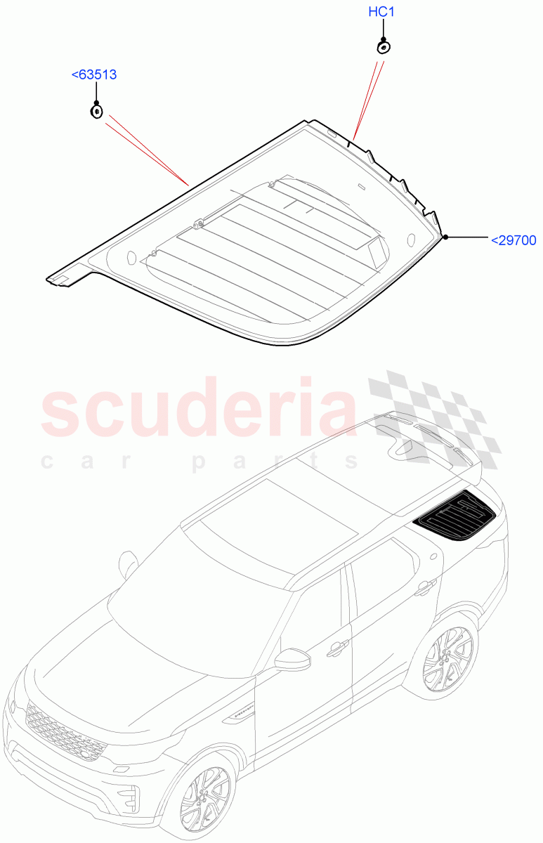 Quarter Windows (Solihull Plant Build) (Version - Core) ((V) FROMHA000001) of Land Rover Land Rover Discovery 5 (2017+) [2.0 Turbo Petrol AJ200P]