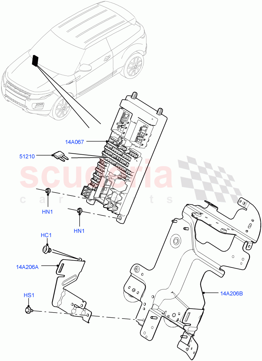 Fuses, Holders And Circuit Breakers (Passenger Compartment) (Changsu (China)) ((V) FROMEG000001) of Land Rover Land Rover Range Rover Evoque (2012-2018) [2.0 Turbo Petrol GTDI]