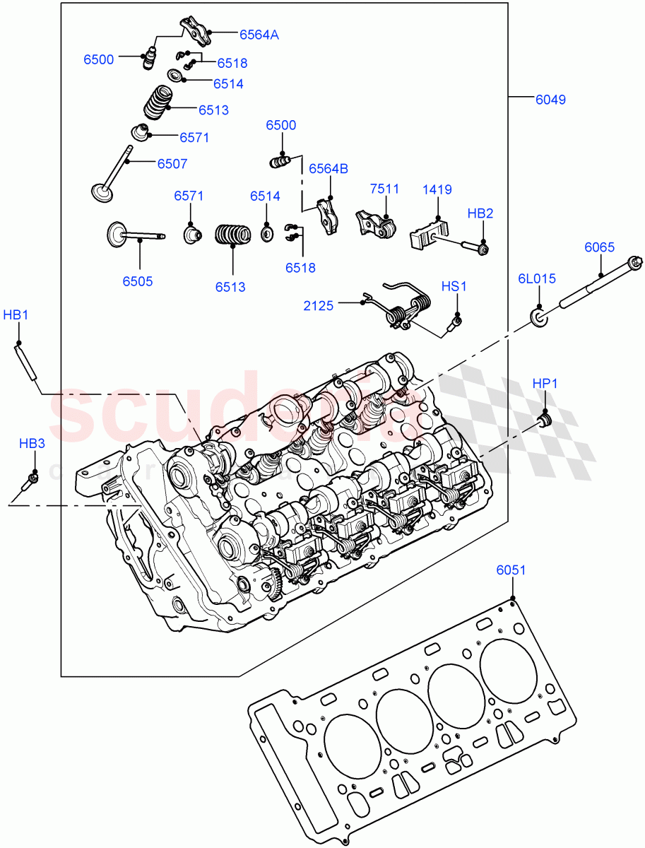 Cylinder Head (4.4 V8 Turbo Petrol (NC10)) of Land Rover Land Rover Range Rover (2022+) [4.4 V8 Turbo Petrol NC10]