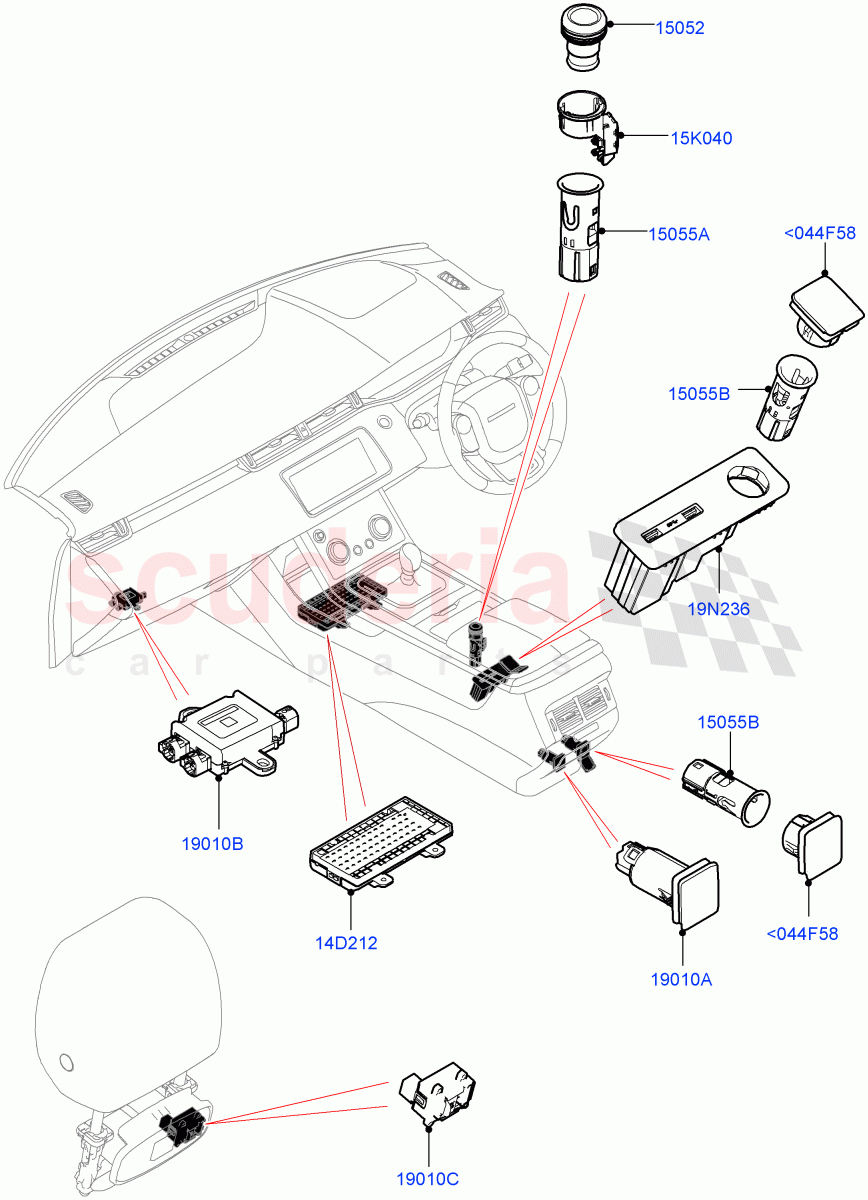 Instrument Panel Related Parts (Changsu (China)) of Land Rover Land Rover Range Rover Evoque (2019+) [1.5 I3 Turbo Petrol AJ20P3]