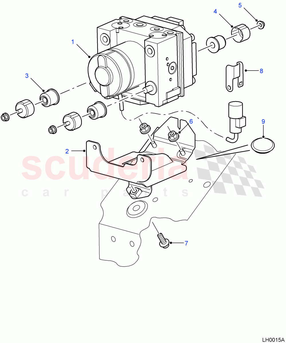 ABS Modulator (4 Wheel Anti-Lock Braking System, 110" Wheelbase) ((V) FROM7A000001) of Land Rover Land Rover Defender (2007-2016)