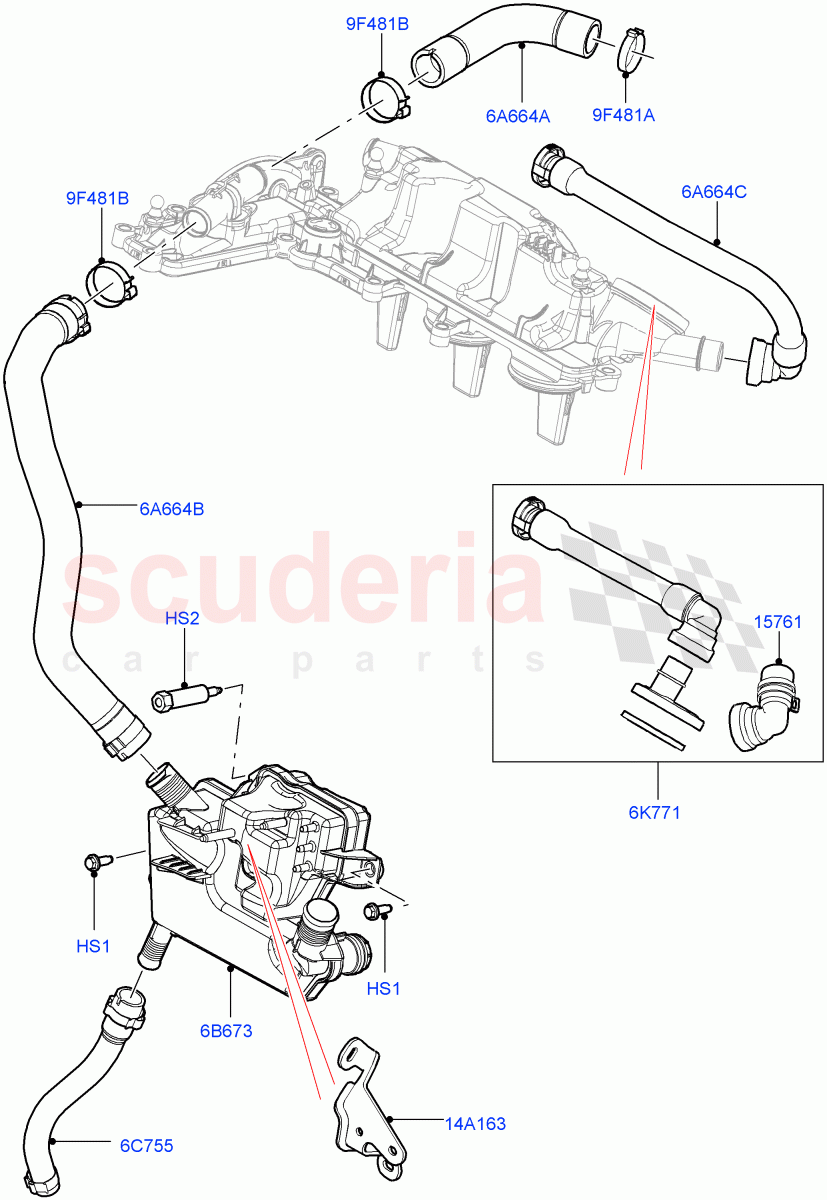 Emission Control - Crankcase (2.2L CR DI 16V Diesel) ((V) FROMBH000001) of Land Rover Land Rover Discovery Sport (2015+) [2.2 Single Turbo Diesel]