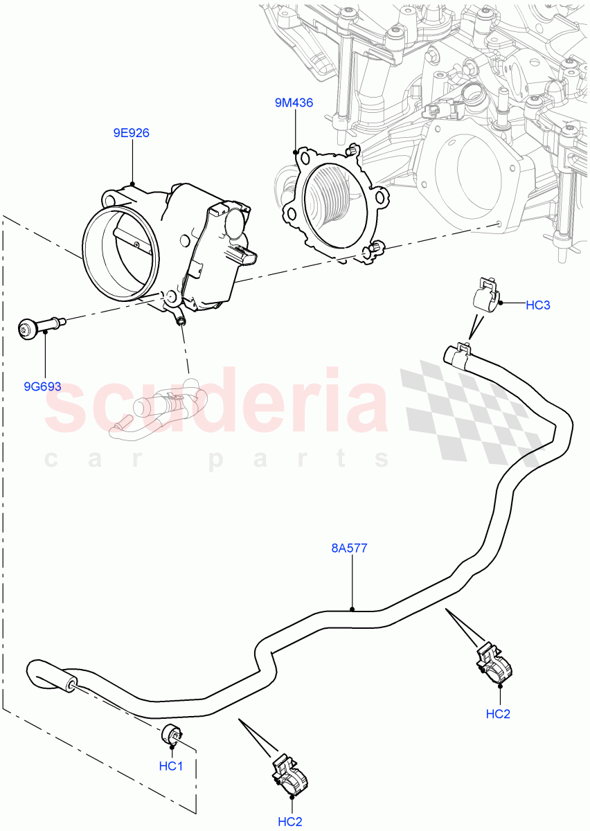 Throttle Housing (Solihull Plant Build) (3.0L DOHC GDI SC V6 PETROL) ((V) FROMEA000001) of Land Rover Land Rover Range Rover Sport (2014+) [3.0 DOHC GDI SC V6 Petrol]