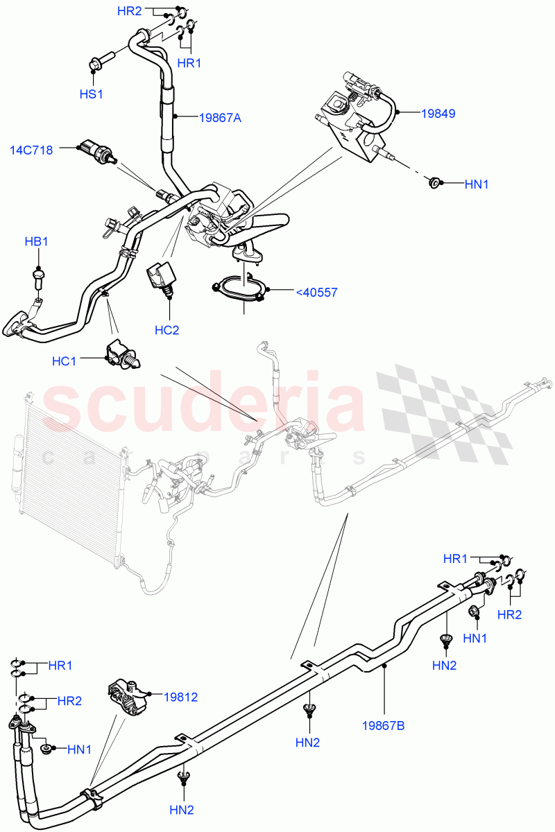 Air Conditioning Condensr/Compressr (Centre And Front) (2 Zone Air Conditioning - Hybrid, Premium Air Con Hybrid Front/Rear, Air Conditioning Hybrid-Front/Rear) ((V) FROMJA000001, (V) TOJA999999) of Land Rover Land Rover Range Rover Sport (2014+) [5.0 OHC SGDI SC V8 Petrol]